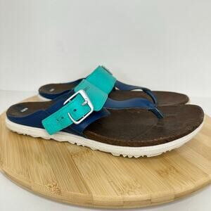 Merrell Poseidon Around Town Post Print Athletic Leather Sandals Size 8